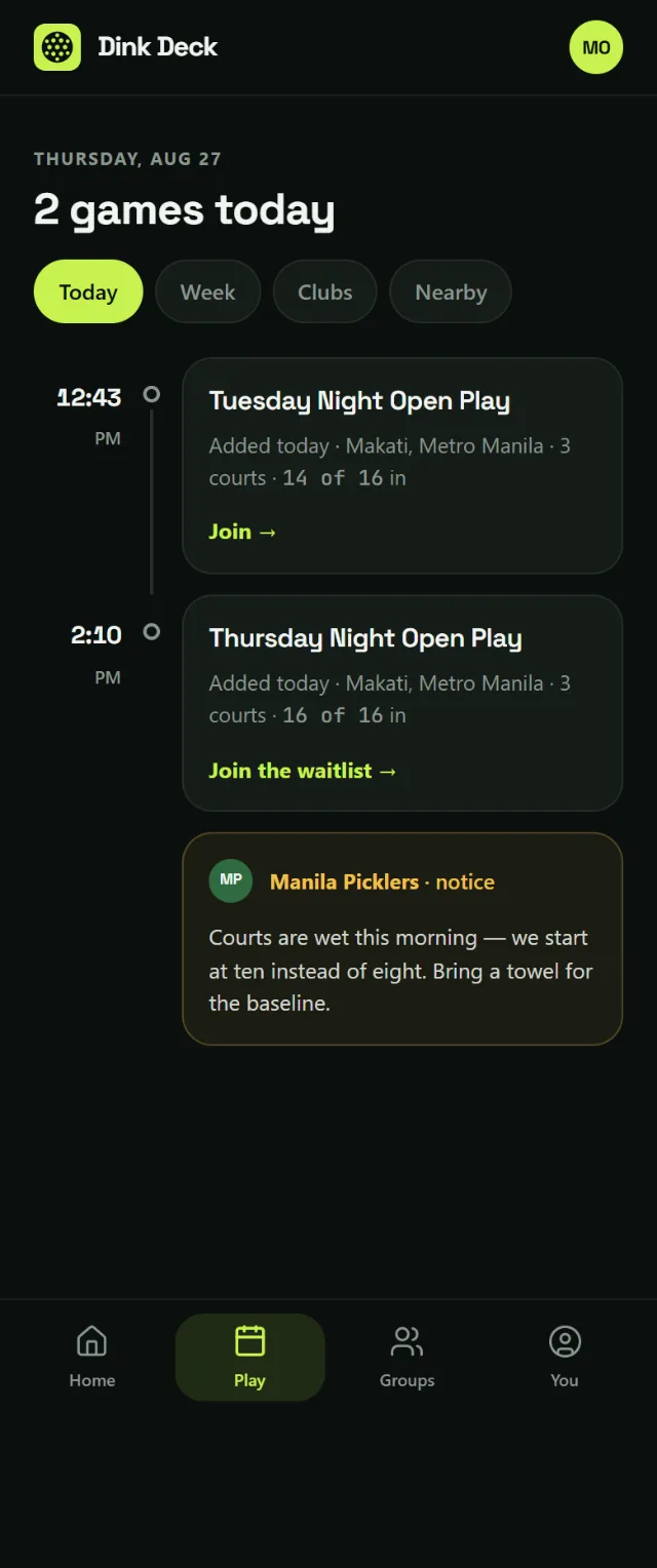Play is what is on