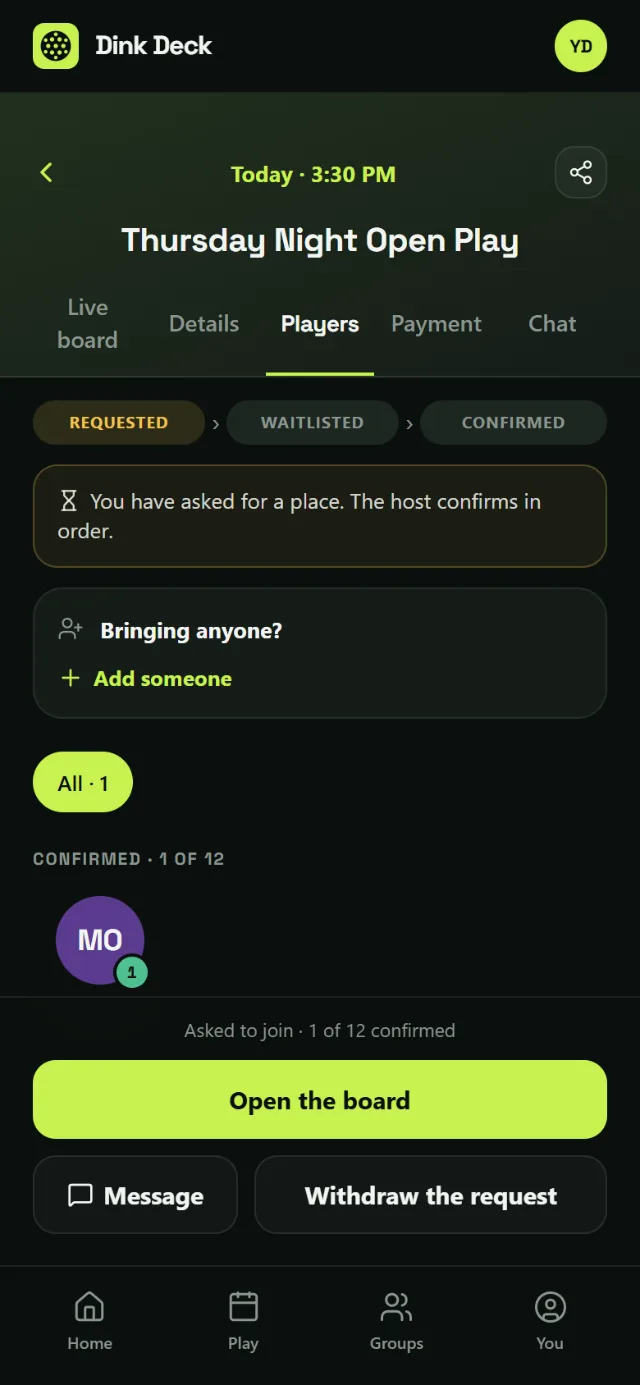 Bringing a friend